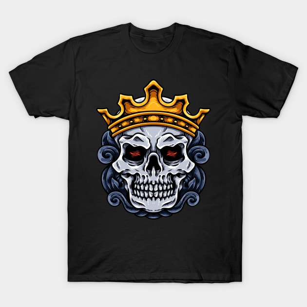 Skull King Head T-Shirt by andhiika